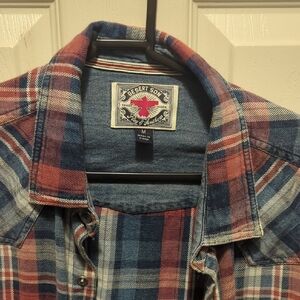 Medium Desert Son Casual Plaid Button-Down Shirt